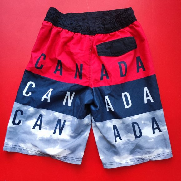 George Canada design swim pants red black grey boy's size L 10-12 - Picture 2 of 4